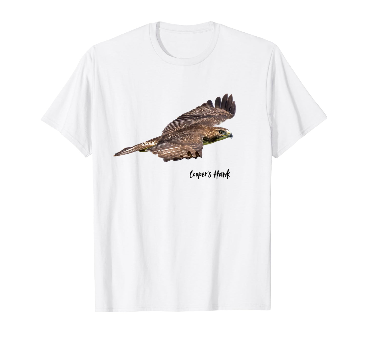 Cooper's Hawk In Flight Graphic Wildlife Birder T-Shirt
