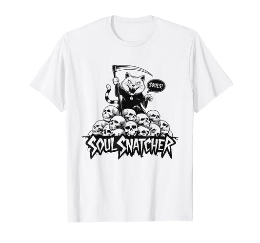 Soul Snatcher Cat Collects Souls Halloween Men Women T-Shirt
