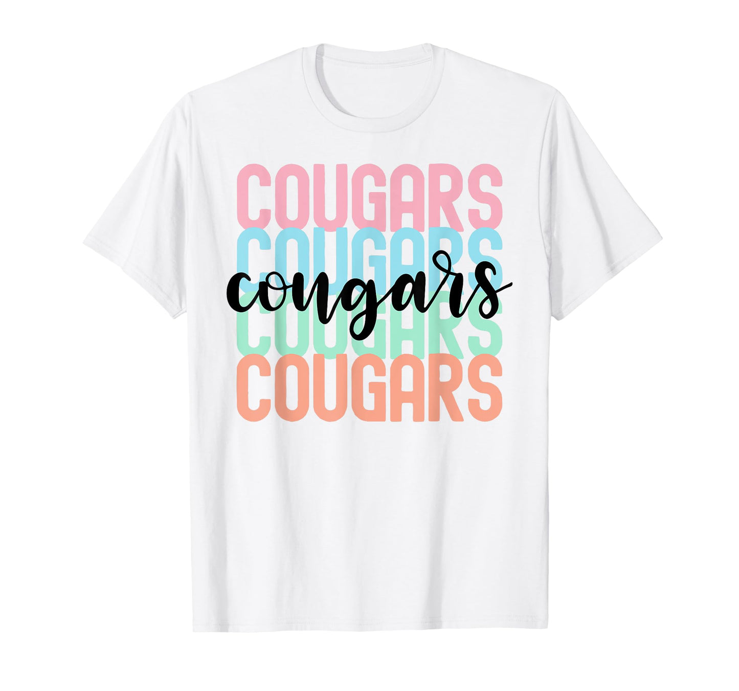 Cougars Team Mascot School Spirit Game Night T-Shirt