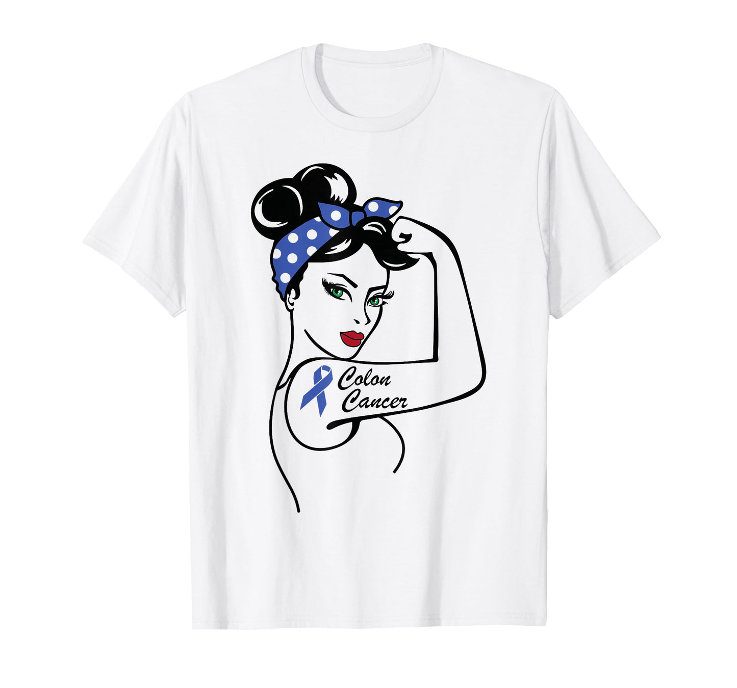 Colon Cancer Awareness Warrior Blue Ribbon Colorectal T-Shirt