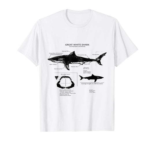 Anatomy Of Great White Shark T-Shirt