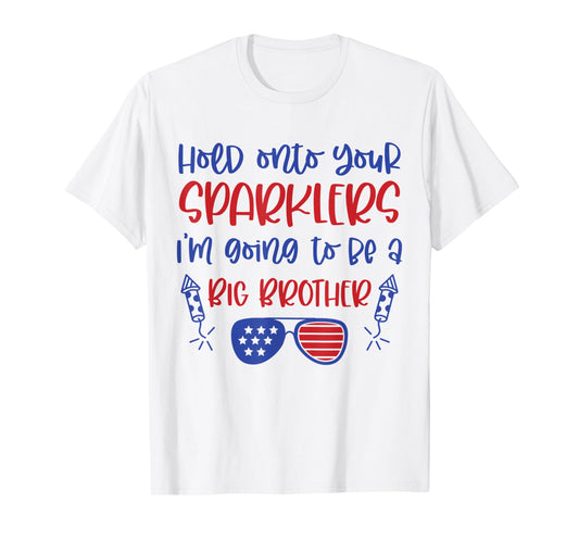 Big Brother Sparkler 4th of July Pregnancy Announcement T-Shirt