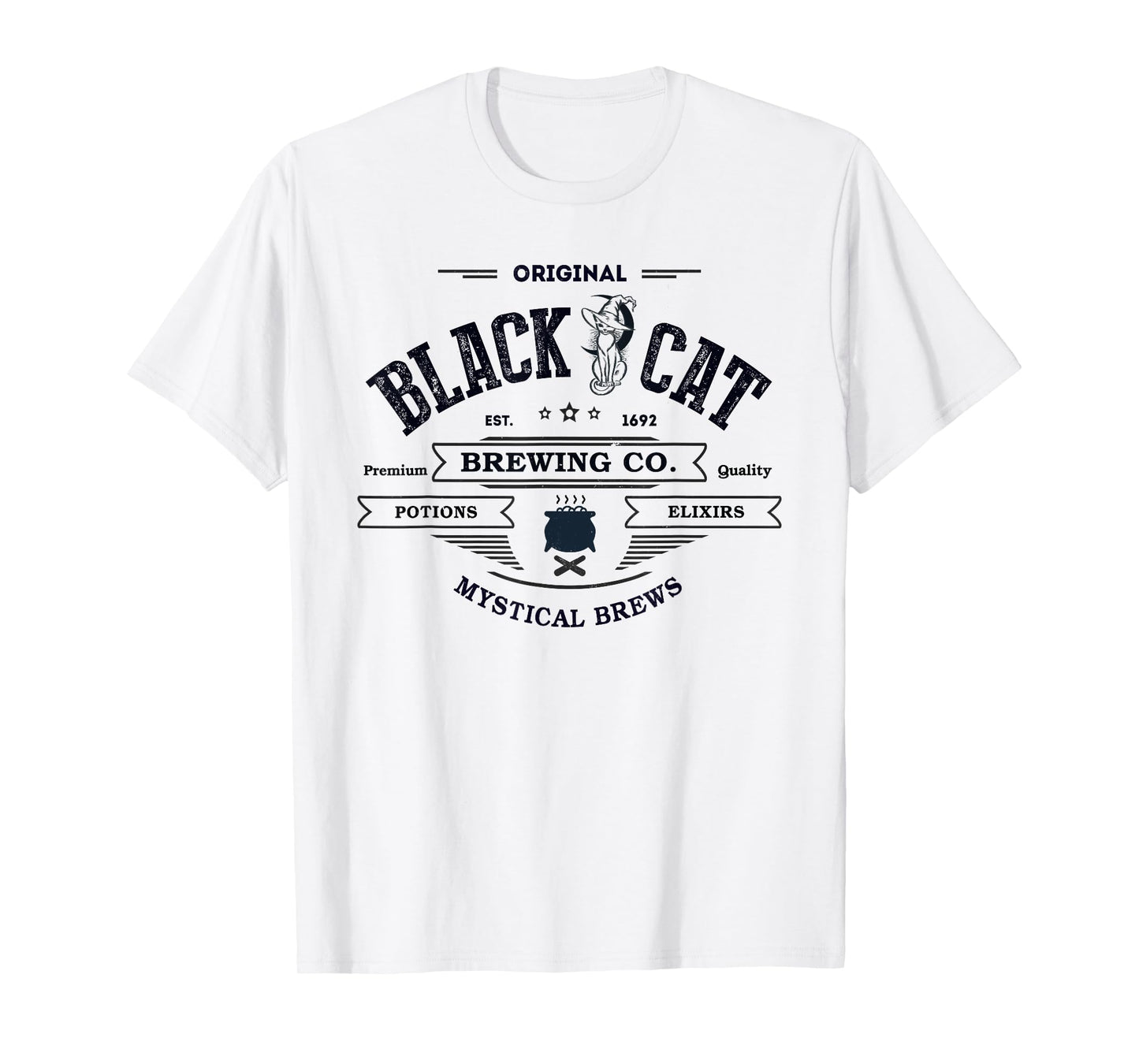Cute Black CAT Witch Mom Brewing CO Magical Potions Brew Gag T-Shirt