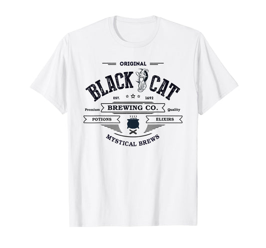 Cute Black CAT Witch Mom Brewing CO Magical Potions Brew Gag T-Shirt