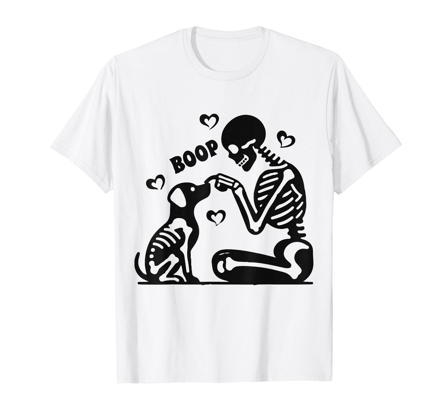 Skeleton Dog Boop Funny Halloween Girl Men Women T-Shirt