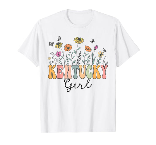 Kentucky Girl Wildflower Groovy Kentucky Lover T-Shirt