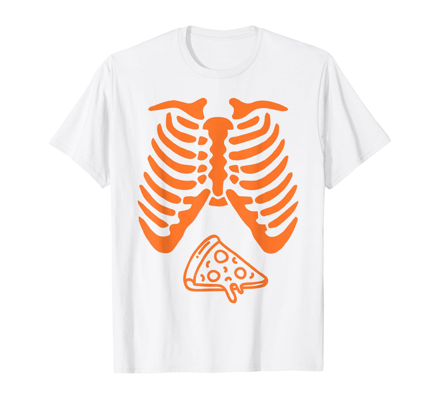 Halloween Dad Pizza Skeleton Belly Funny Pregnancy Couples T-Shirt