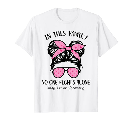 Breast Cancer Awareness Shirt Girls Pink Ribbon Kids Youths T-Shirt