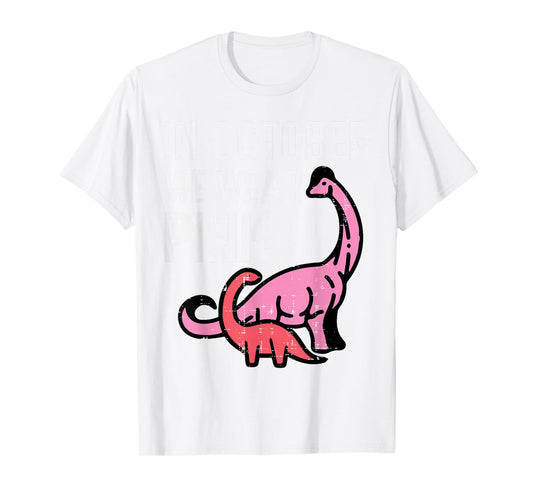 October We Wear Pink Dinosaurs Breast Cancer Awareness Kids T-Shirt