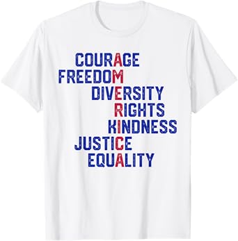 Courage Freedom Diversity Equality Justice Retro T-Shirt