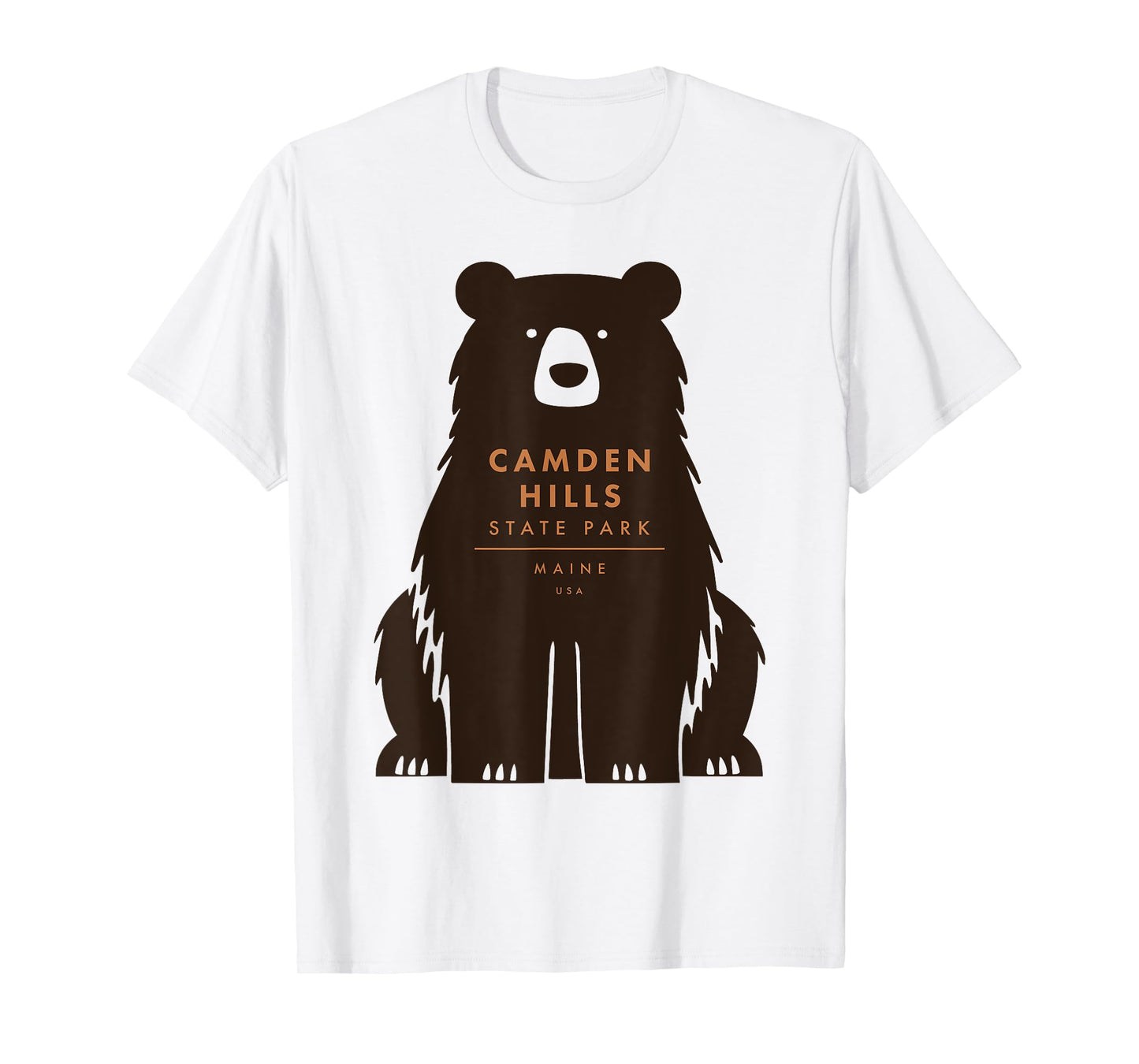 Camden Hills State Park Maine Retro Vintage Bear T-Shirt
