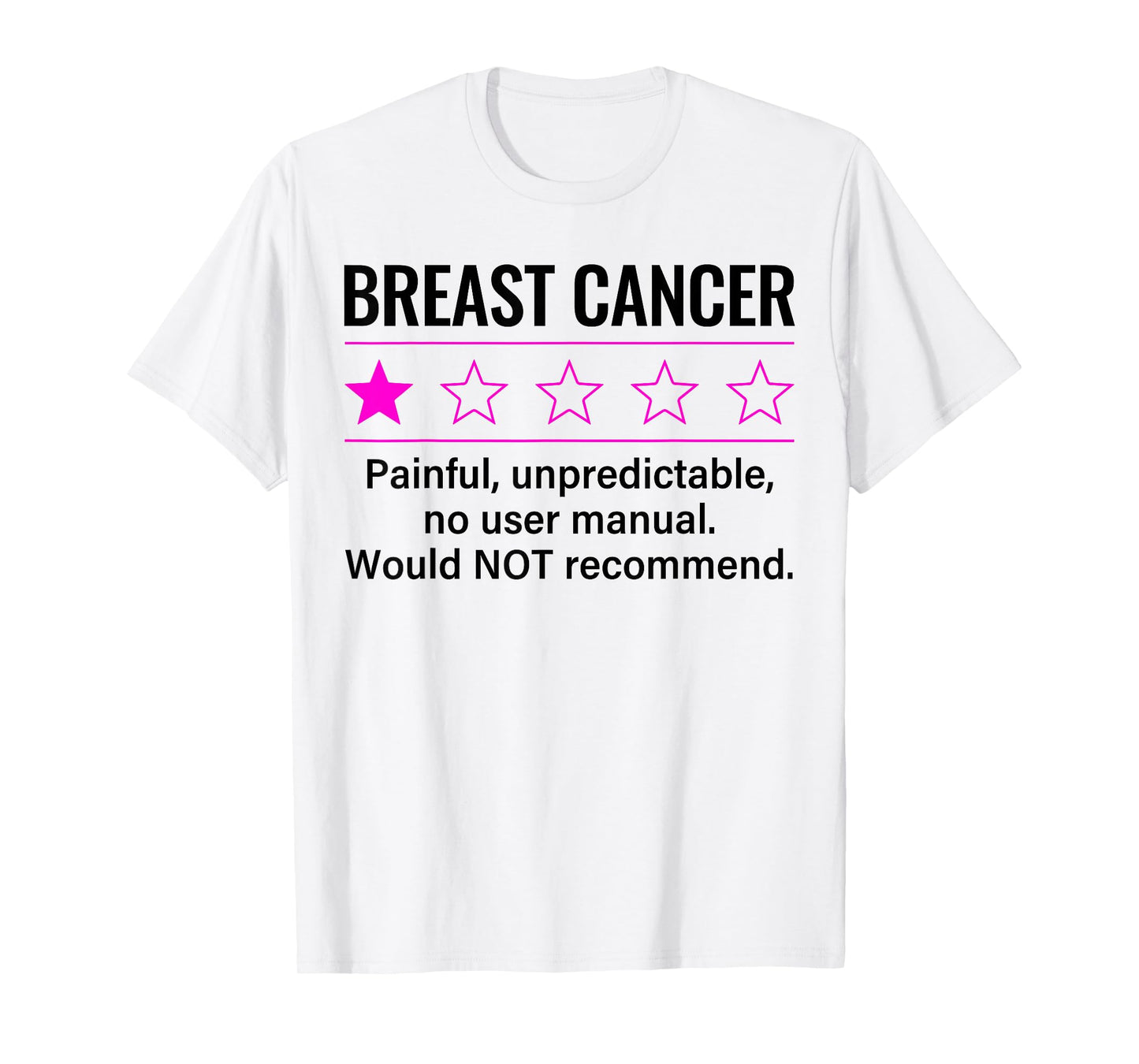 Breast Cancer 1 Star Rating Funny Breast Cancer Awareness T-Shirt