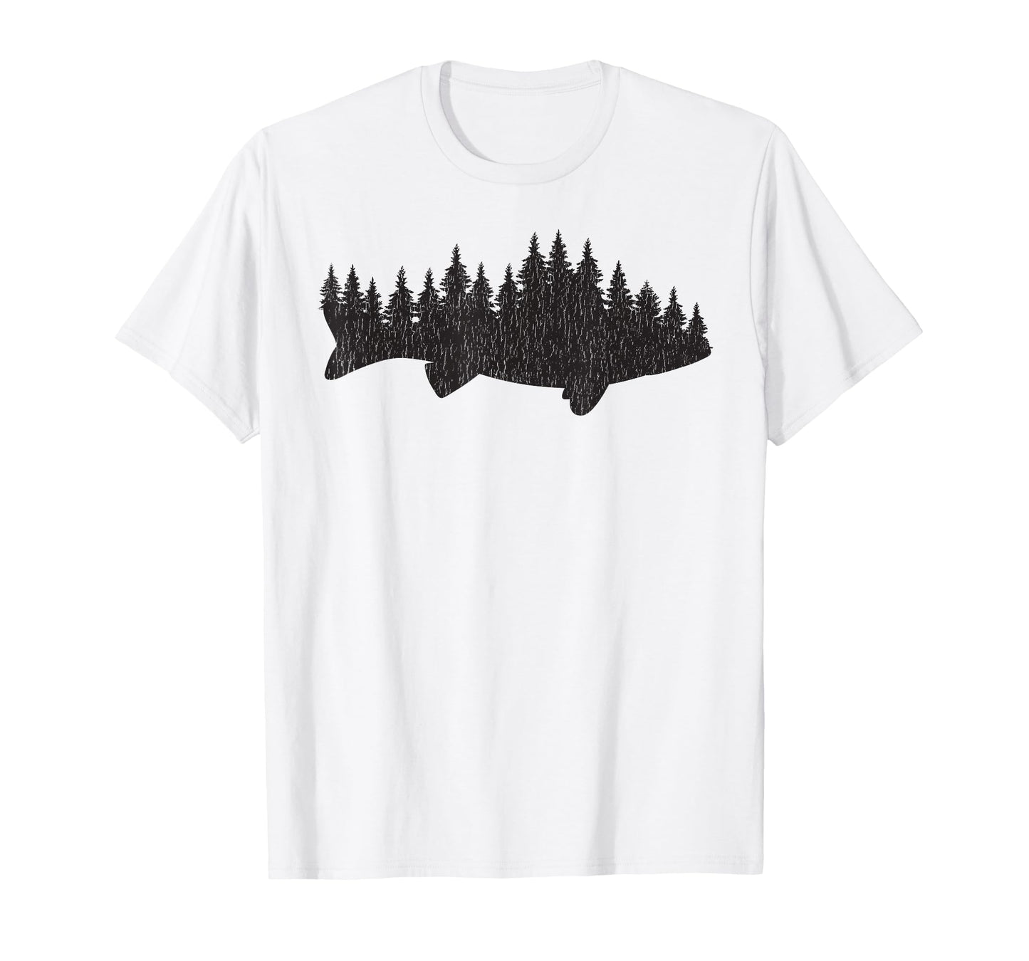 Walleye Fishing Sauger Fisherman Pine Forest T-Shirt