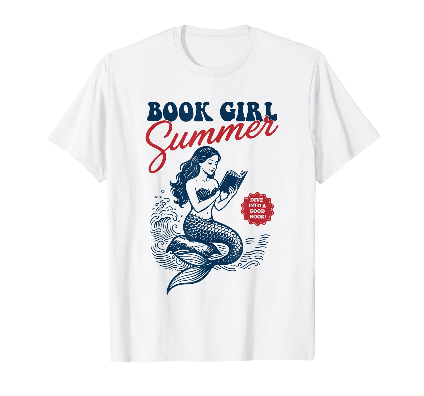 Retro Book Girl Summer Beach Vacation For Book Lover T-Shirt