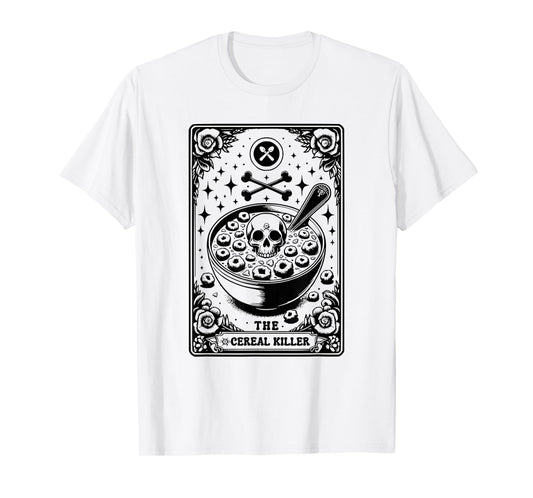 Cereal Killer Breakfast Cereal Bowl Cereals Skull Tarot Card T-Shirt