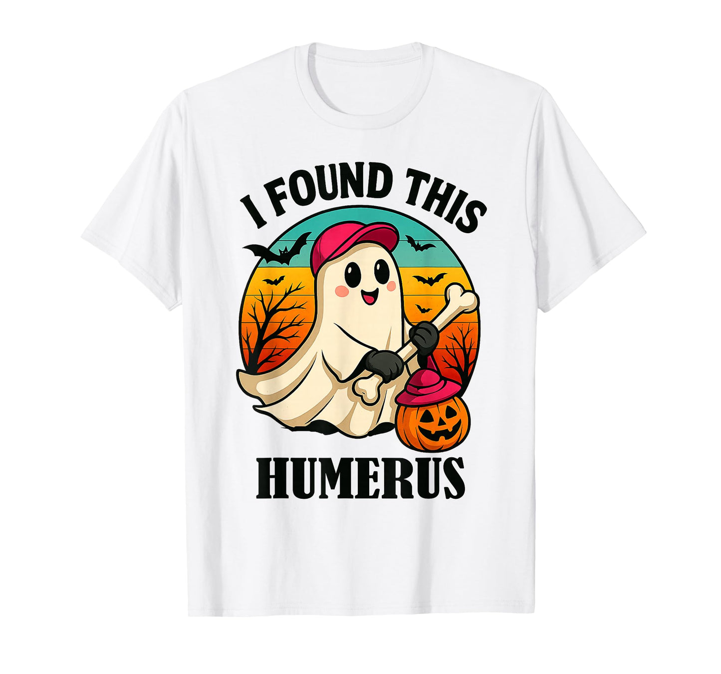 I Found This Humerus Funny Ghost Bone Halloween Costume T-Shirt
