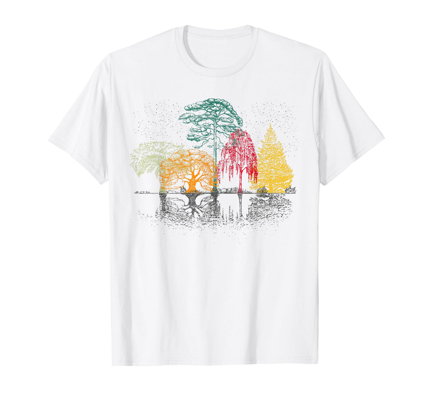 Colorful Trees Wildlife Nature Outdoor Reflection Forest T-Shirt