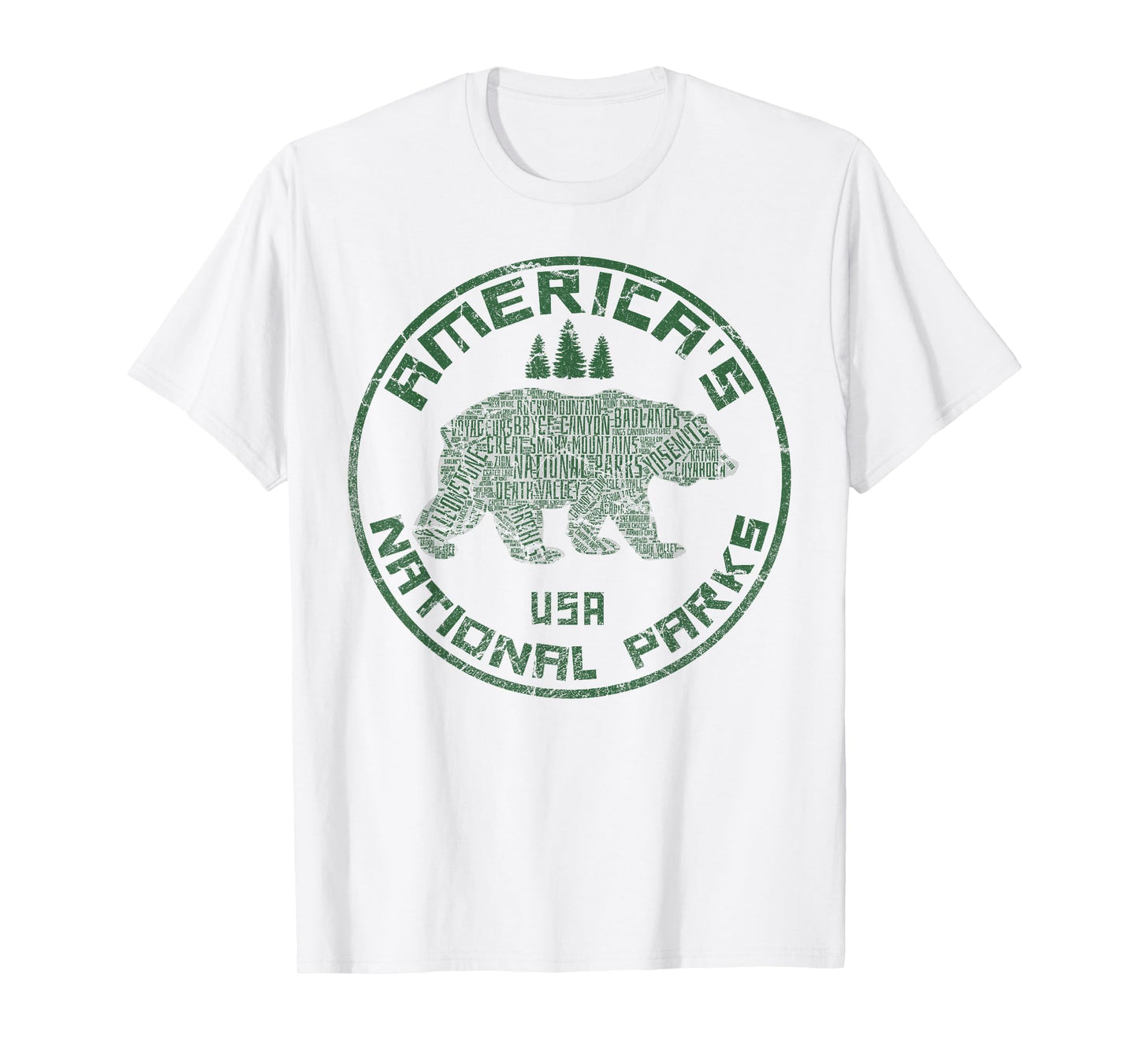 National Parks Bear Hiking Travel Camping Outdoors Retro USA T-Shirt