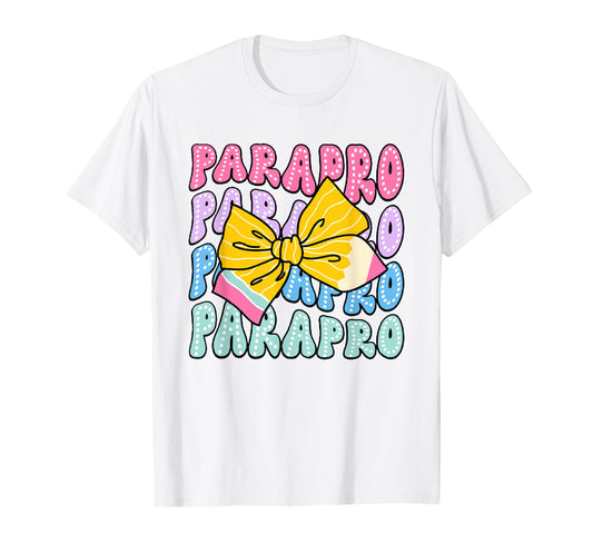 Dalmatian Parapro Pencil Coquette Bow Paraprofessional Squad T-Shirt