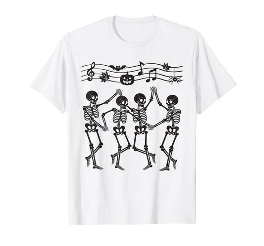 Dancing Skeletons Halloween Music Party Symphony Dance T-Shirt
