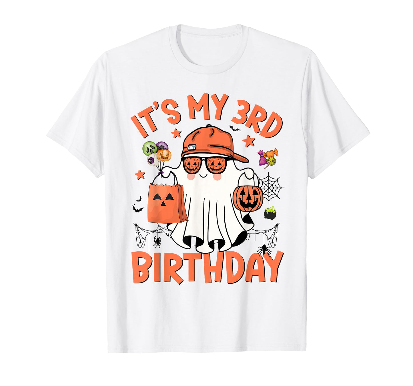 It's My 3rd Birthday Funny Halloween Ghost Boo 3rd Bday Boys T-Shirt