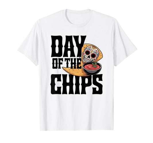 Day of The Chips Funny Salsa Skull T-Shirt