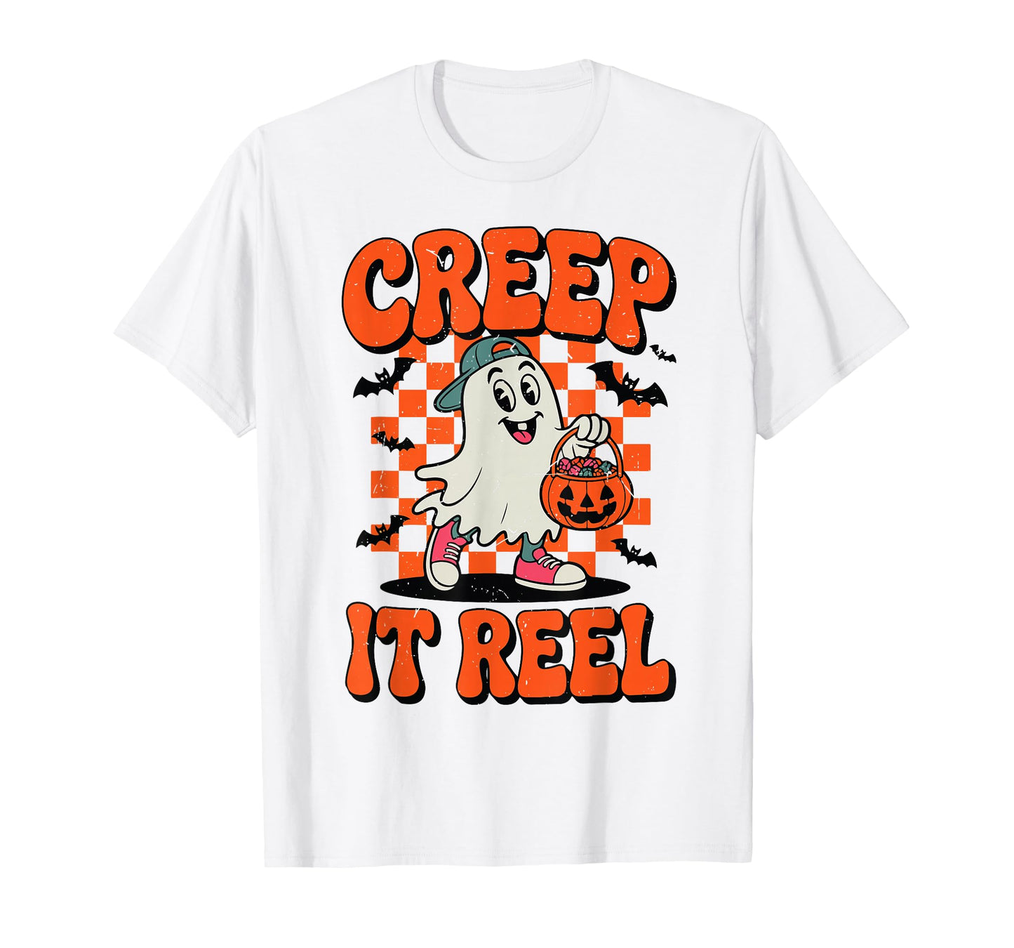 Boy Toddler Creep It Real Funny Halloween Ghost Baseball Cap T-Shirt