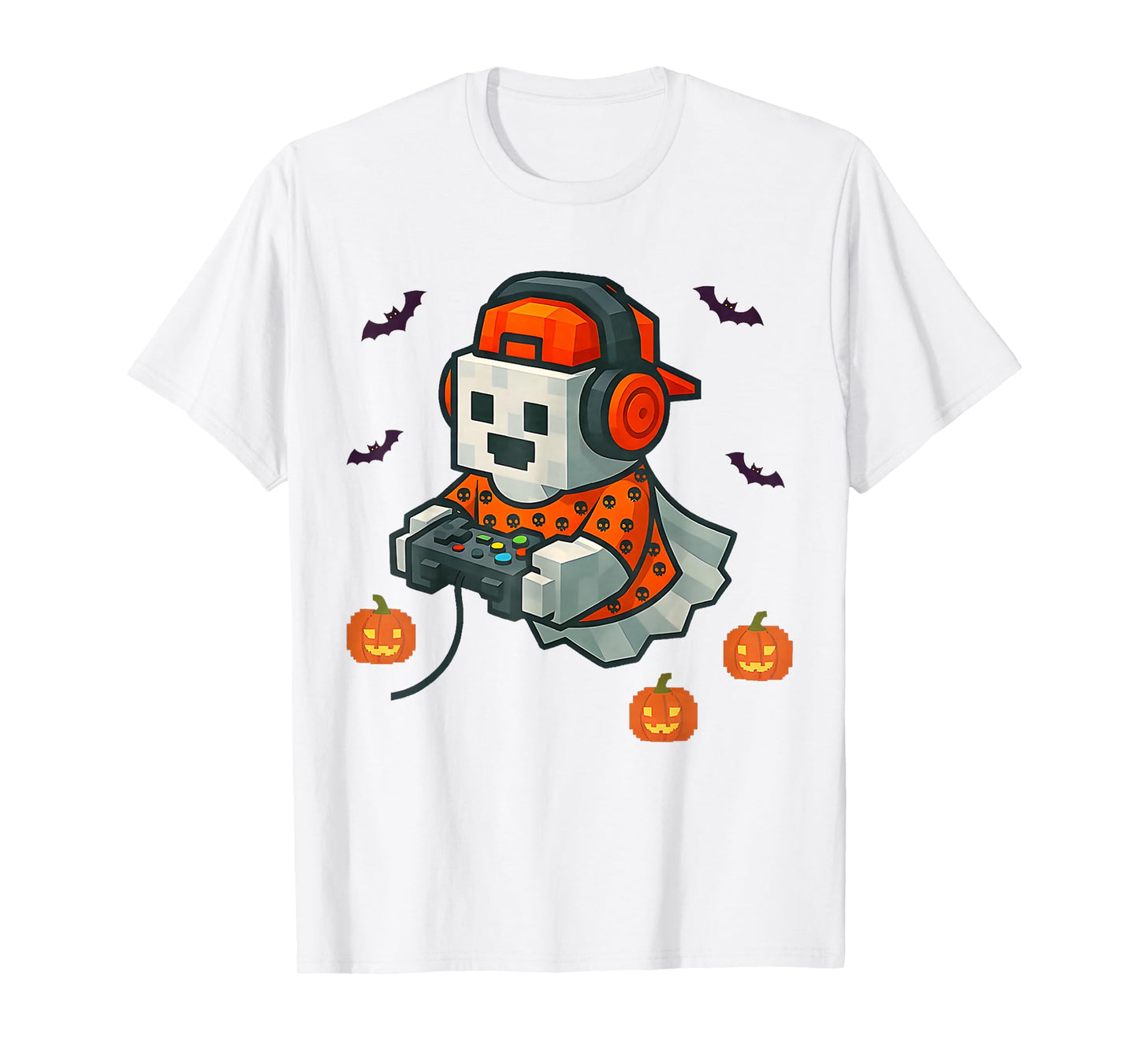 Halloween Ghost Gamer Spooky Season Video Game Controller T-Shirt