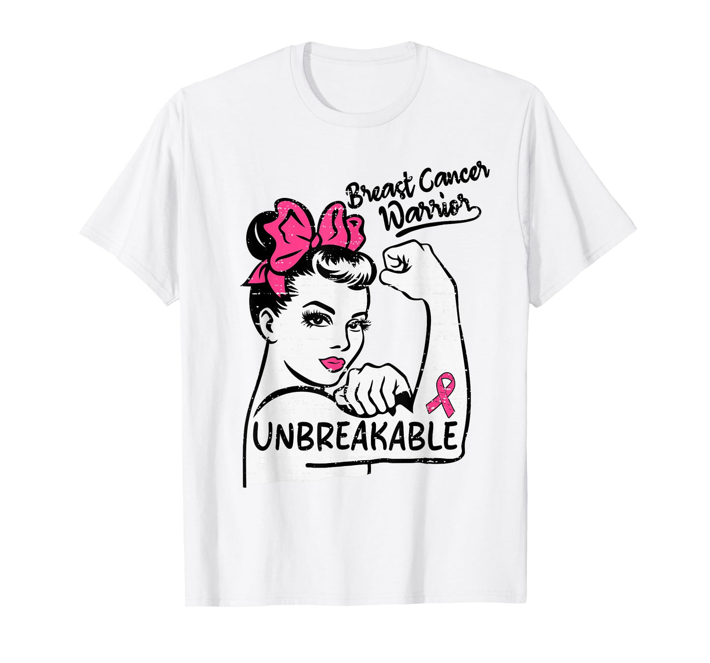 Womens Breast Cancer Warrior Awareness Survivor Pink Ribbon T-Shirt