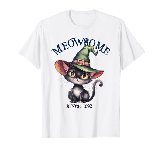 Cute MEOWSOME Cat Witch Awesome Since 1692 Magical Wizard T-Shirt
