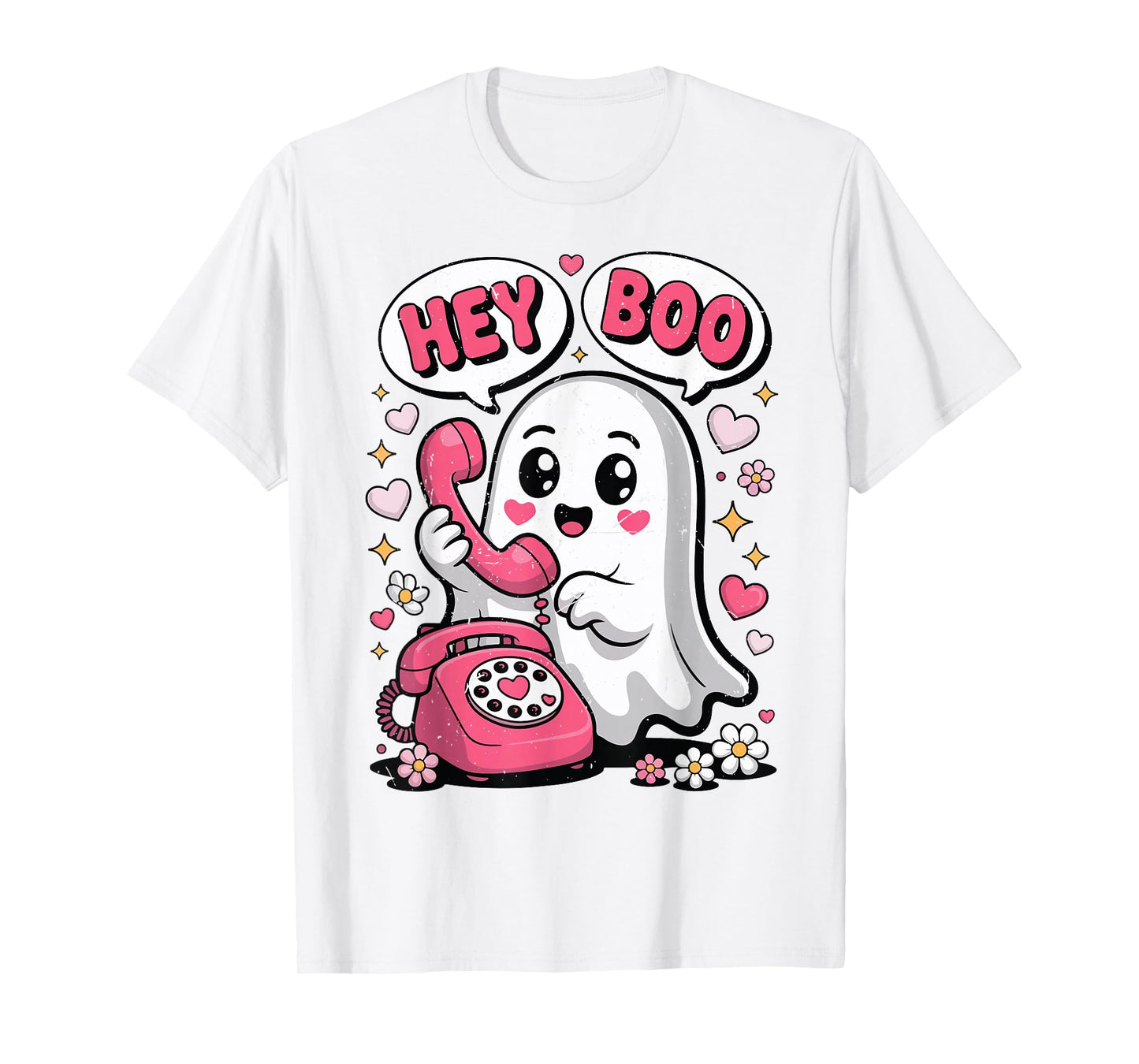 Cute Ghost Hey-Boo Toddler Girl Women Funny Ghost Halloween T-Shirt
