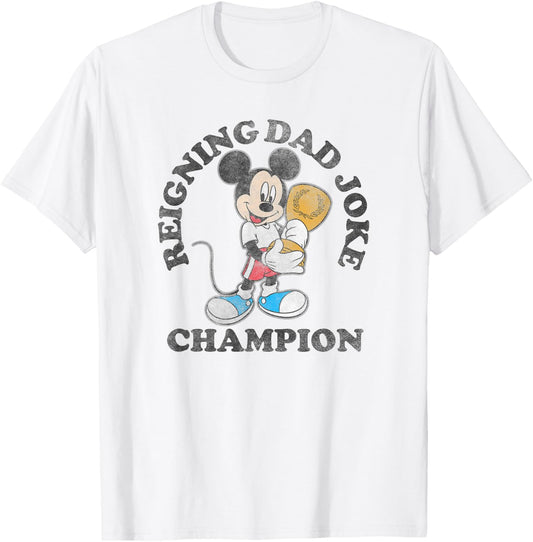 Disney Mickey Classic Father's Day Mickey Dad Joke Champion T-Shirt