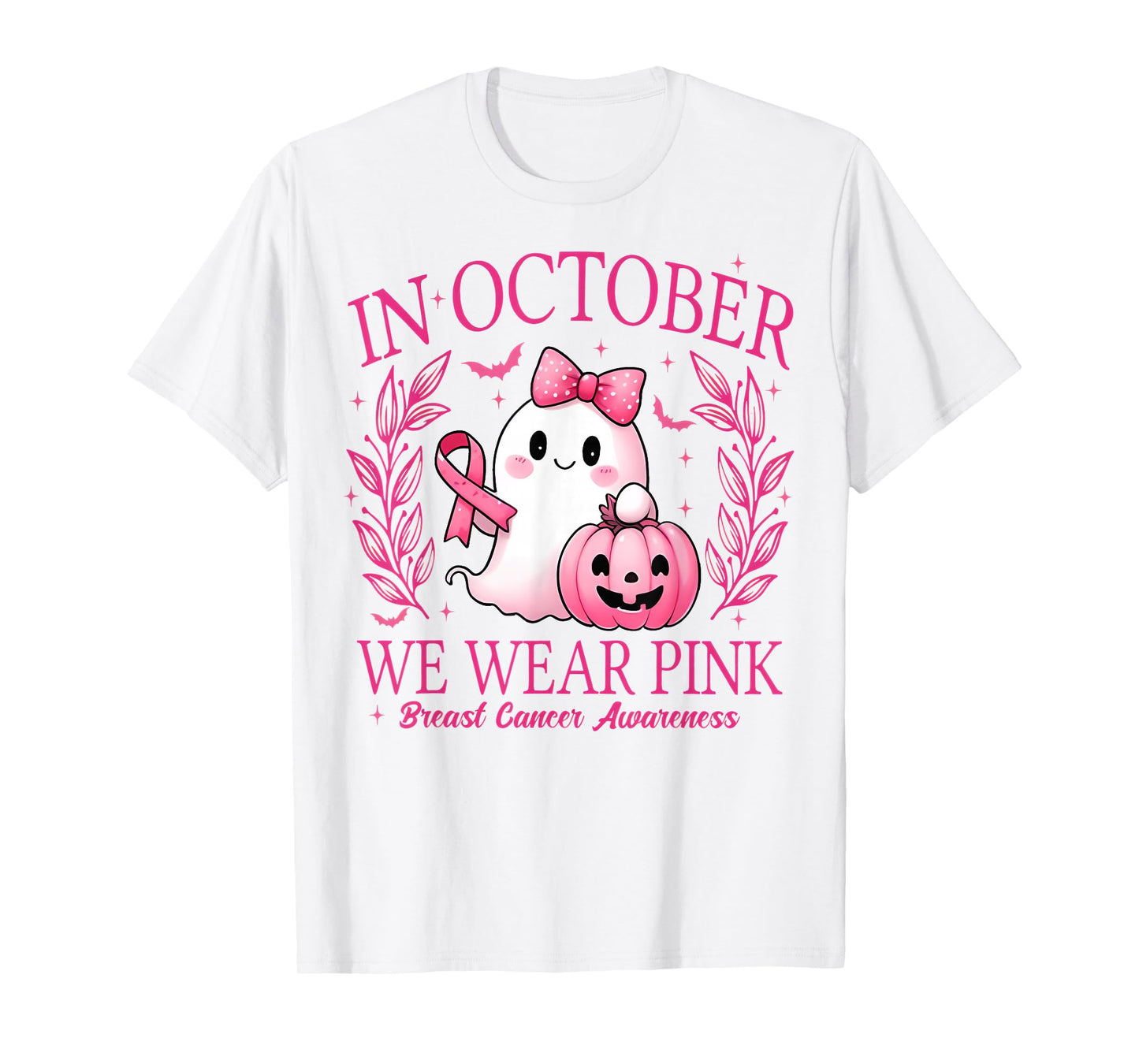 in October We Wear Pink Breast Cancer Awareness T-Shirt