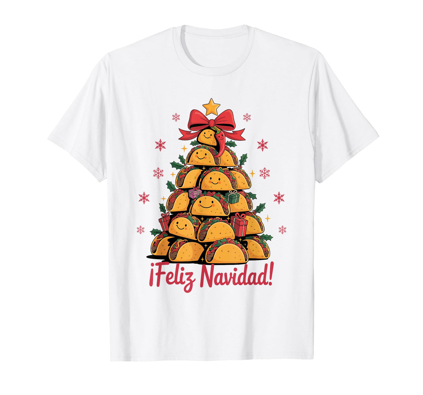 Merry Christmas Tacos Tree Feliz Navidad Mexican Food Lovers T-Shirt