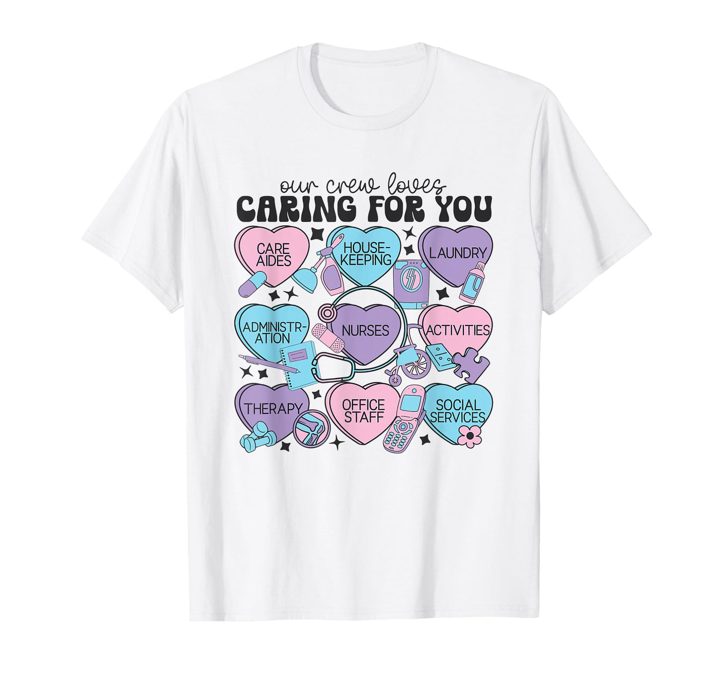 Assisted Living Facility Staff Valentine Nurse Heat Candy T-Shirt