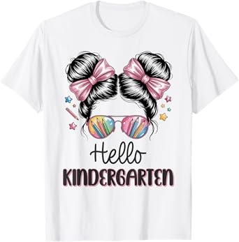 Back To School Coquette Bow Teacher Hello Kindergarten Girls T-Shirt