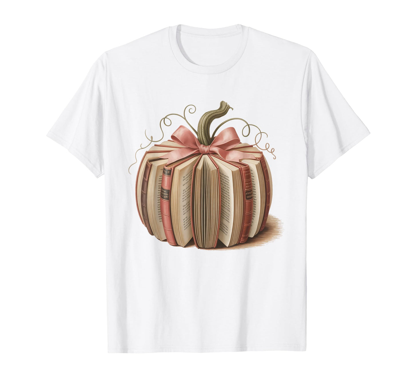 Pink Book Pumpkin Reading Breast Cancer Awareness Librarian T-Shirt
