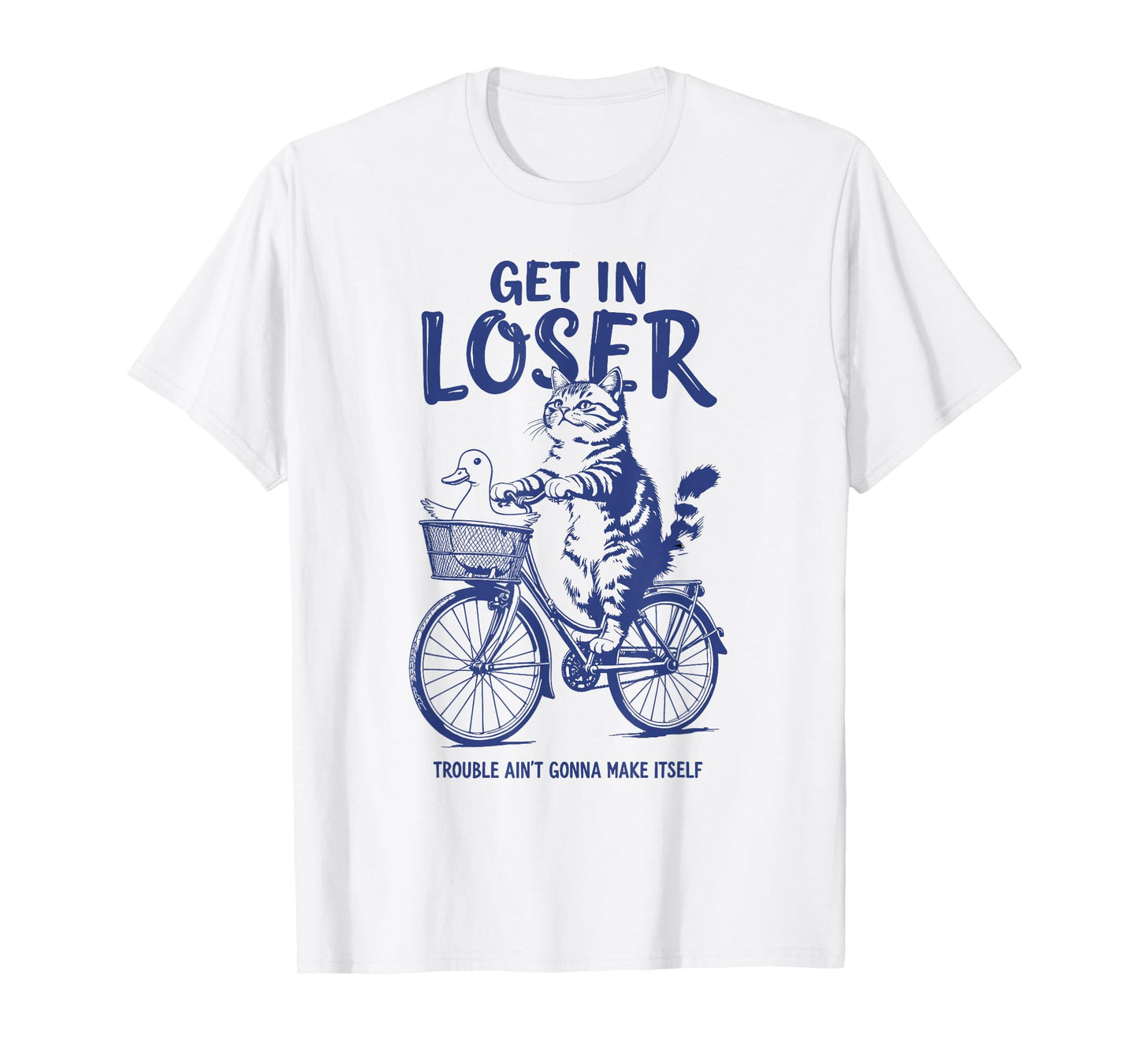 Get in Loser We're Getting Tacos Cool Three Cats Biking T-Shirt