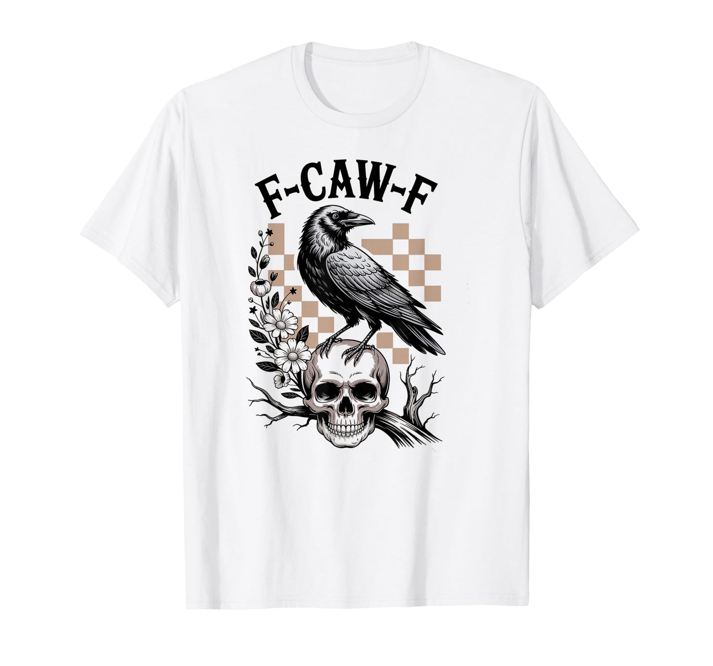 Black Crow F-Caw-F Funny Black Bird Halloween Humor T-Shirt