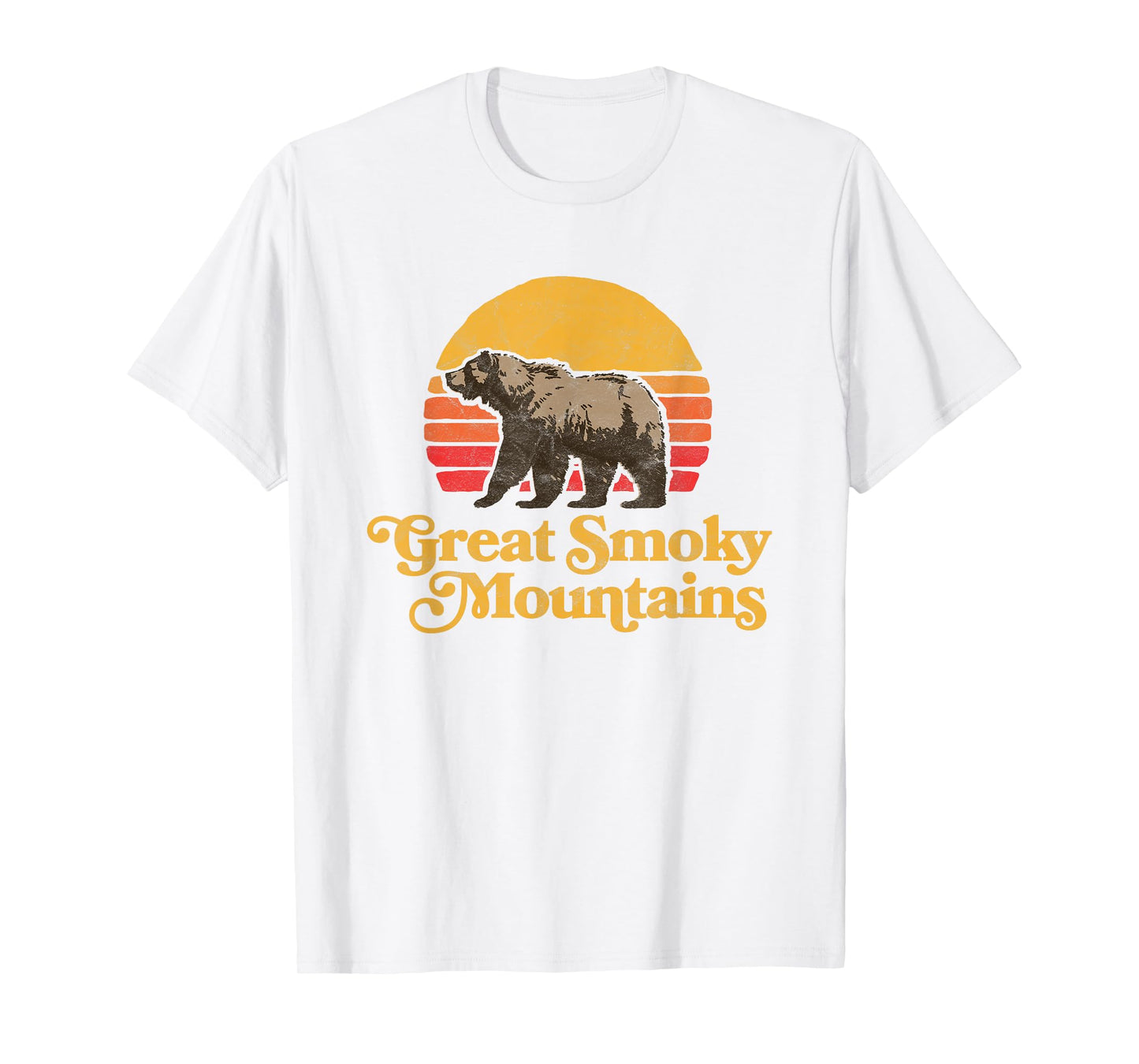 Retro Great Smoky Mountains National Park Bear 80s Graphic T-Shirt
