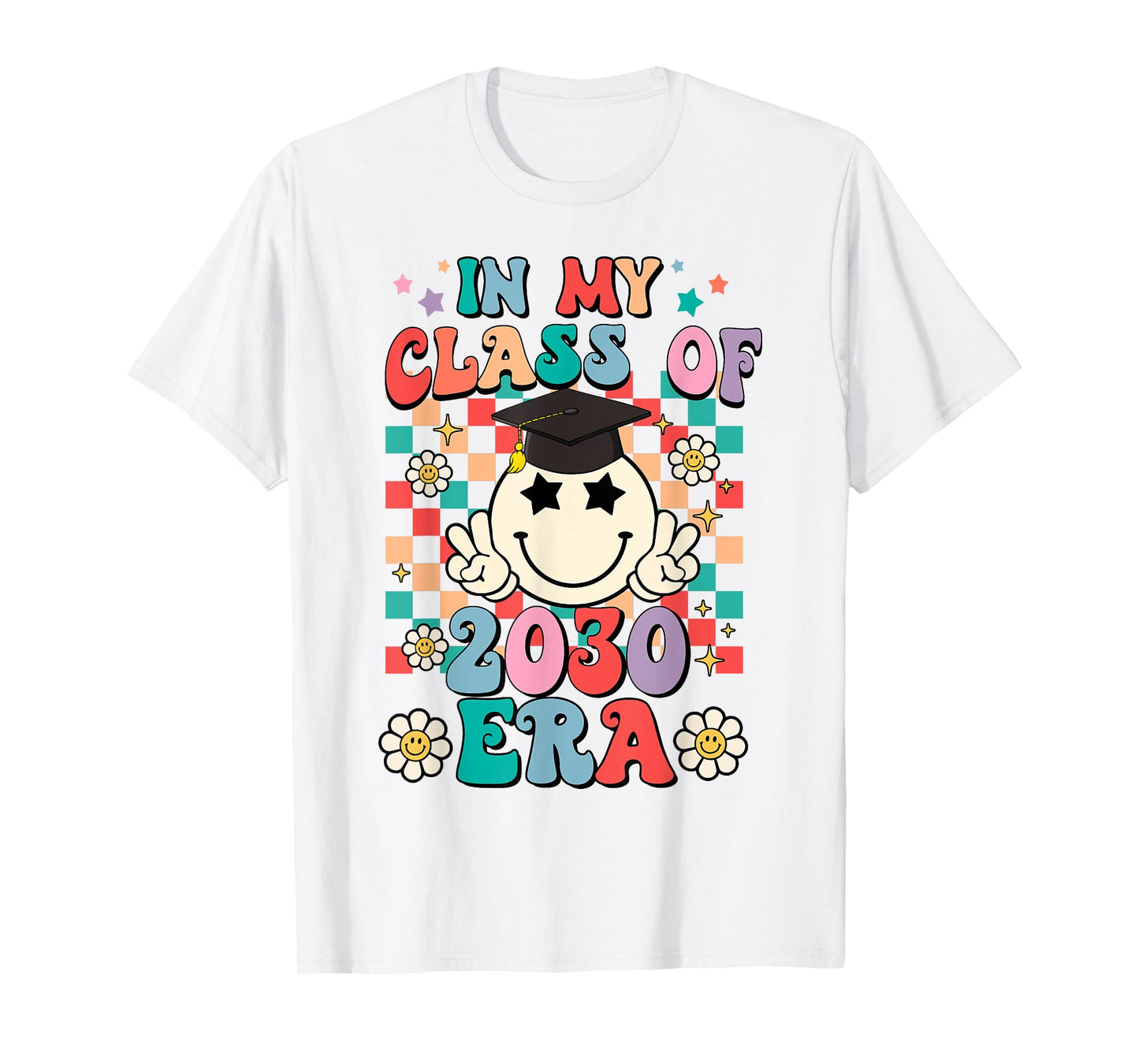 Retro Groovy In my Class of 2030 Era Class of 2030 Graduate T-Shirt