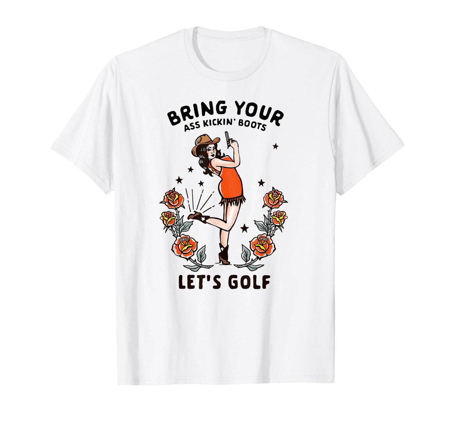 Funny Women's Golf Tee Cowgirl Woman Golfer Tees For Golfing T-Shirt