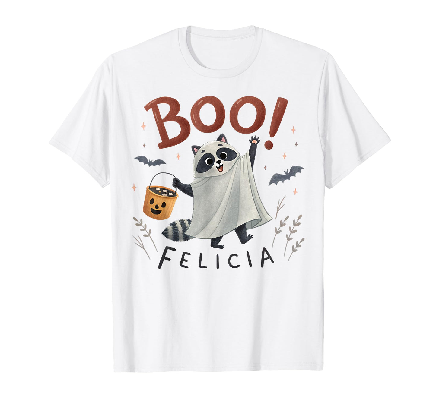 Boo Felicia, Cute Ghost Raccoon, Funny Raccoon Halloween T-Shirt