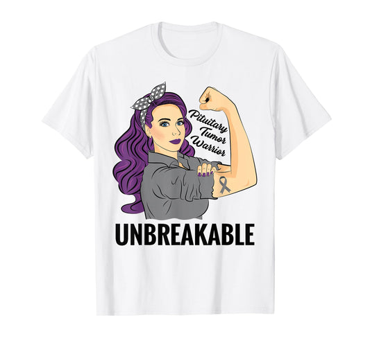 Pituitary Tumor Warrior Unbreakable Gland Awareness T-Shirt