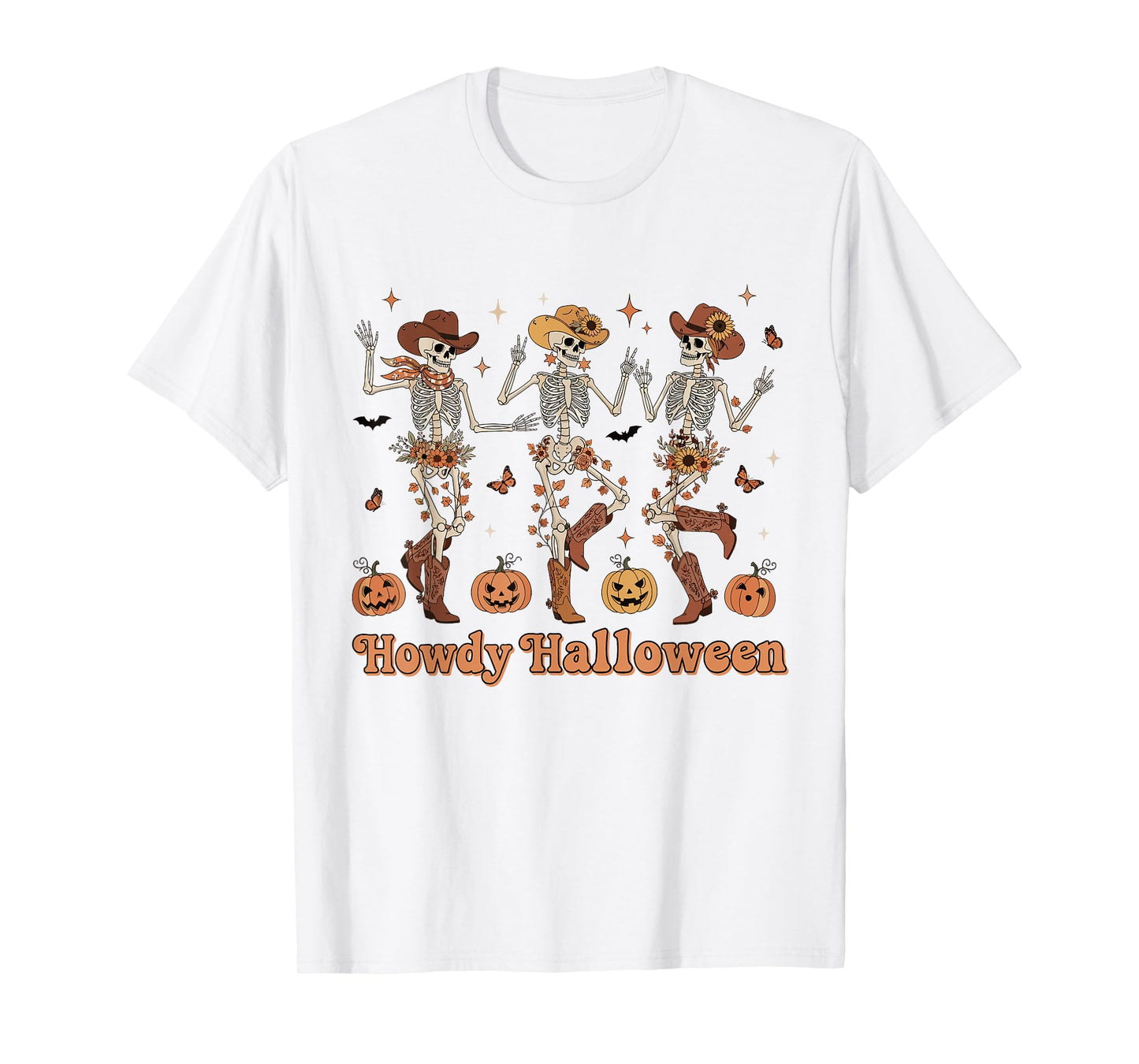 Cowboy Skeleton Dancing Howdy Halloween Western Cowgirl T-Shirt