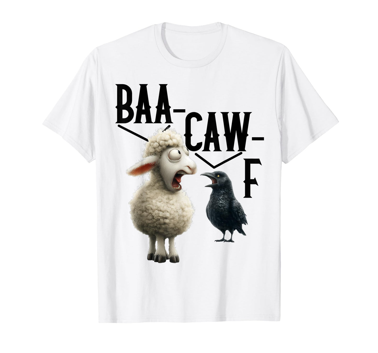 Animal Sound Pun Shirt – Baa Caw = Back Off Crow & Sheep Tee T-Shirt