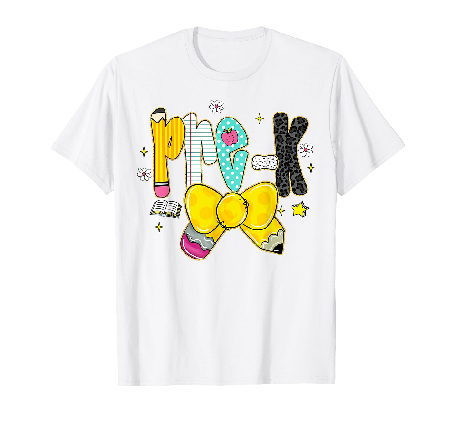 Preppy Back To School Pre-K Cute Coquette Bow Girls Kids T-Shirt
