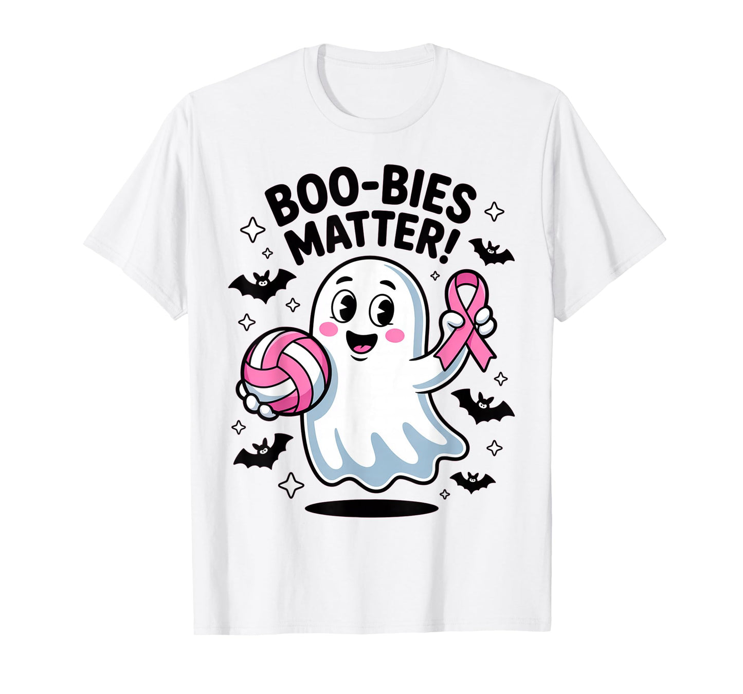 Boo-bies Matter Ghost Breast Cancer Support Ribbon tee T-Shirt