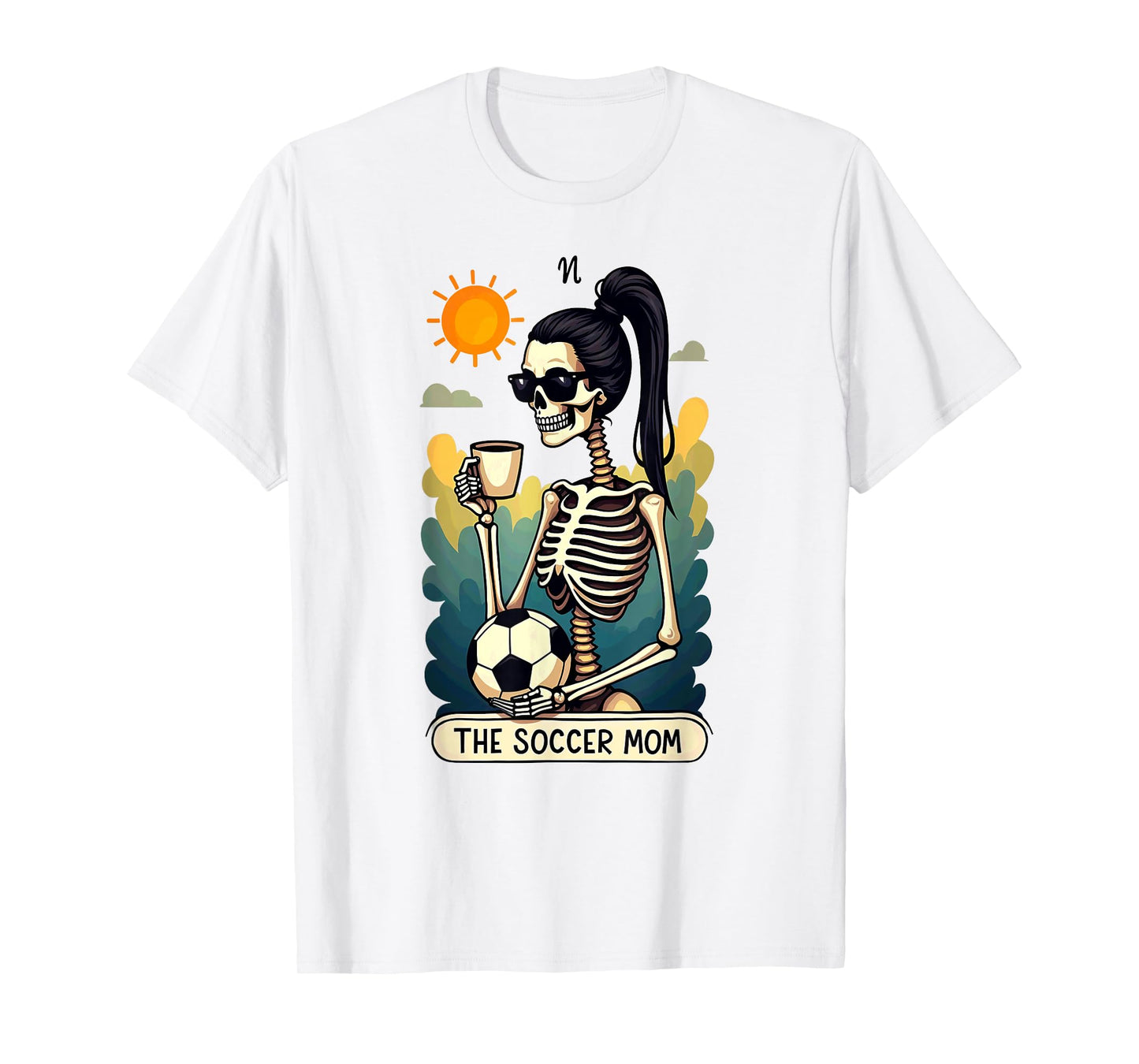 Gothic Tarot Card Skeleton Coffee Soccer Mom T-Shirt