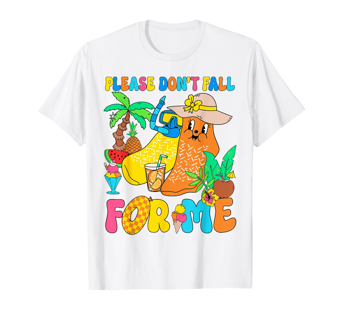 Funny Nurse Please Don't Fall For Me RN PCT CNA Summer Vibes T-Shirt